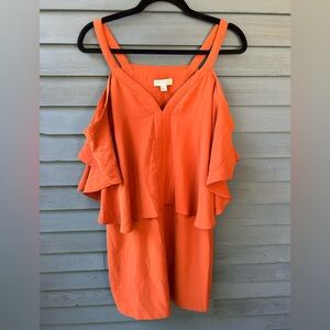 See You Soon Orange Top Size Medium Off-Shoulder